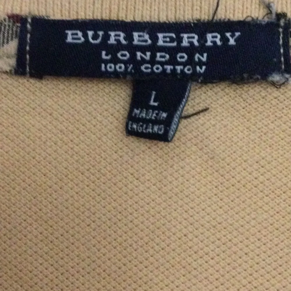 Vintage Men’s Burberry Cotton Polo Shirt Large Pale Gold EUC